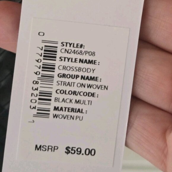 Nautica Crossbody Strait on Woven Black Multi bag - Picture 5 of 9